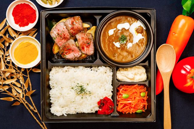 仕出しろっかん-千葉和牛カレーと千葉和牛ステーキ