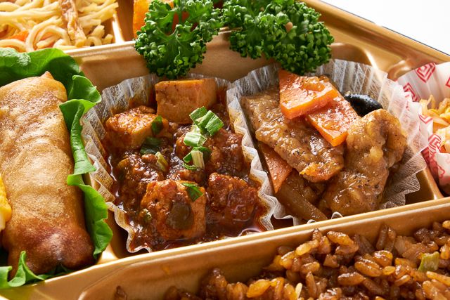 吉祥中華 結-musubi-（東京店）-【Wメイン】麻婆豆腐＆牛肉の黒胡椒炒め弁当【焼飯】