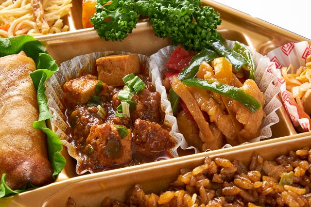 吉祥中華 結-musubi-（岩槻店）-【Wメイン】麻婆豆腐＆青椒肉絲弁当【焼飯】