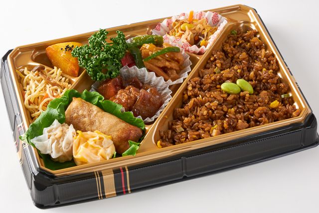 吉祥中華 結-musubi-（岩槻店）-【Wメイン】黒酢酢豚＆青椒肉絲弁当【焼飯】