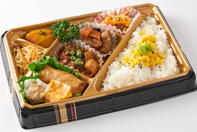 吉祥中華 結-musubi-（岩槻店）-【Wメイン】麻婆豆腐＆牛肉の黒胡椒炒め弁当【白飯】