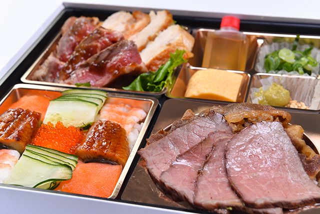 紅まる BENIMARU（大阪店）-日本銘柄牛2種類を一度で食べられる肉まぶし弁当【宮崎牛・近江牛】 黒
