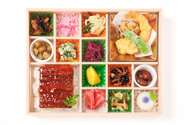 麻布 四季彩堂-【熨斗対応可】鰻重と天麩羅の十二彩折詰