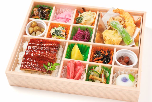 麻布 四季彩堂-【熨斗対応可】鰻重と天麩羅の十二彩折詰