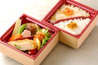 梅の花 岐阜店-豆腐ハンバーグと豆腐海老カツの二種御飯弁当