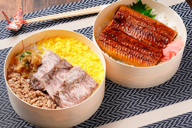 彩うらら-A5黒毛和牛カルビ＆鰻の2段弁当［U-18］