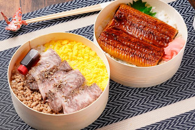 彩うらら-A5黒毛和牛カルビ＆鰻の2段弁当［U-18］
