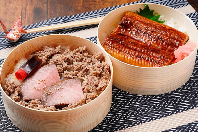 彩うらら-A5黒毛和牛カルビ・しゃぶしゃぶ＆鰻の2段弁当［U-17］