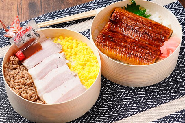 彩うらら-炭火焼き ポークステーキ＆鰻2段弁当［U-14］