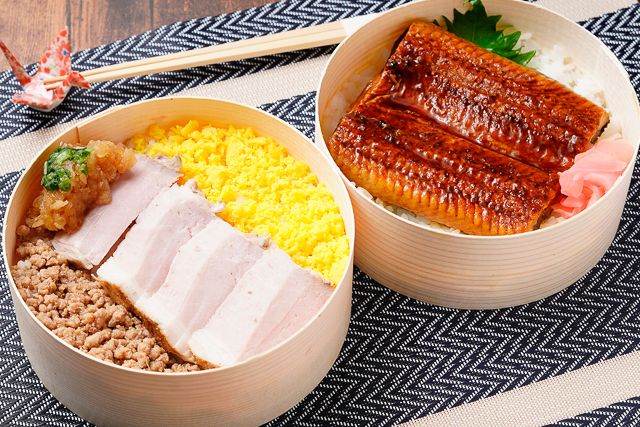彩うらら-炭火焼き ポークステーキ＆鰻2段弁当［U-14］