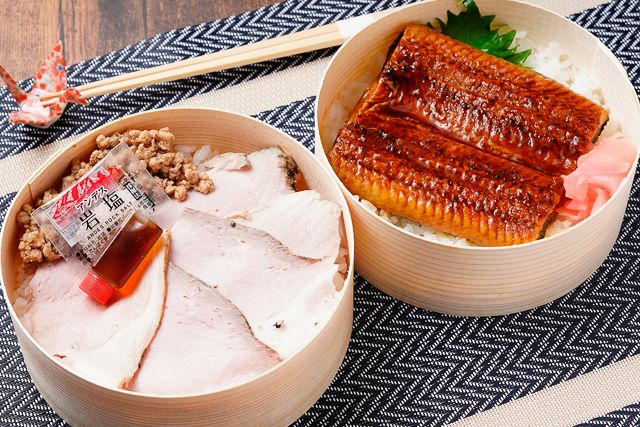 彩うらら-薄切り 炭火焼き ローストポーク＆鰻の2段弁当［U-12］