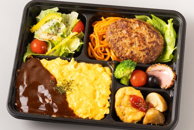 とろとろオムライスのオムタマ亭（札幌店）-とろ～りオムライスとハンバーグ弁当（デミグラスソース）