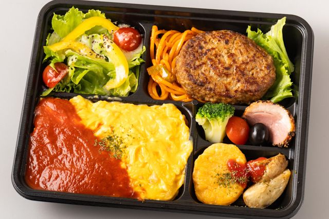 とろとろオムライスのオムタマ亭（札幌店）-とろ～りオムライスとハンバーグ弁当（トマトソース）
