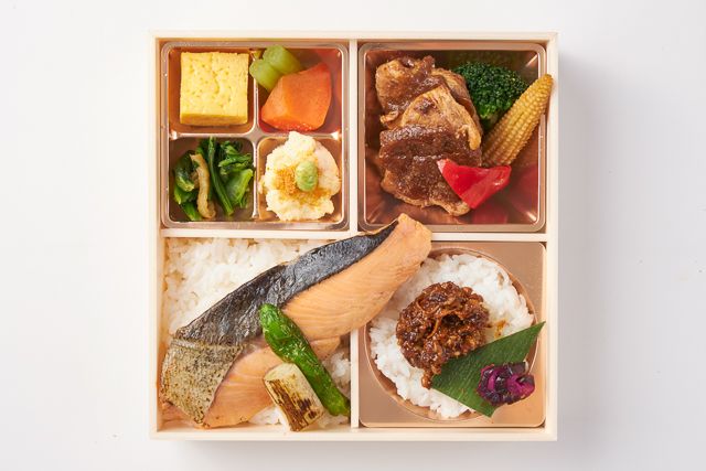 旬菜割烹 膳（東京店）-国産鮭の塩焼きと豚肉の生姜焼き