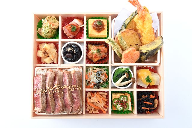 四季の味 莉匠庵 （神戸店）-彩り ステーキ重＆天麩羅