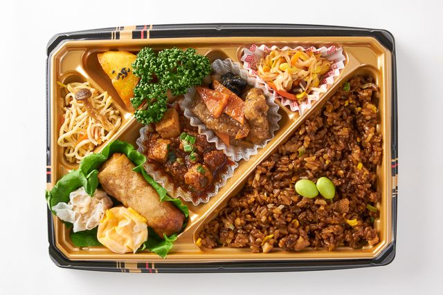 吉祥中華 結-musubi-（福岡店）-【Wメイン】麻婆豆腐＆牛肉の黒胡椒炒め弁当【焼飯】