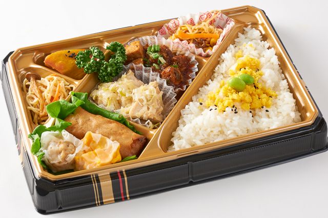 吉祥中華 結-musubi-（福岡店）-【Wメイン】蒸し鶏葱ソース＆麻婆豆腐弁当【白飯】