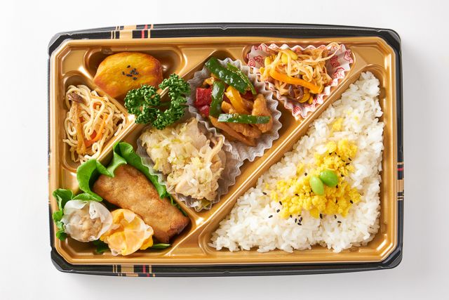 吉祥中華 結-musubi-（福岡店）-【Wメイン】蒸し鶏葱ソース＆青椒肉絲弁当【白飯】
