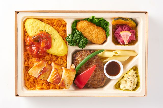 Kitchen Palette（福岡店）-とろとろ卵のオムライスとジューシーチキンステーキ弁当