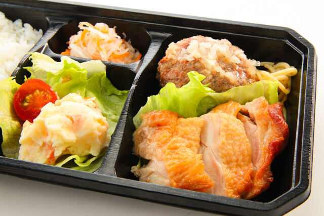 芦屋 麒麟堂-淡路牛ハンバーグと鶏の照り焼き弁当