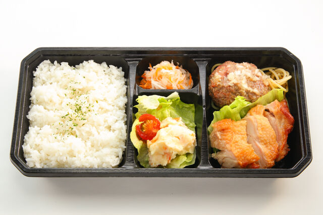 芦屋 麒麟堂-淡路牛ハンバーグと鶏の照り焼き弁当