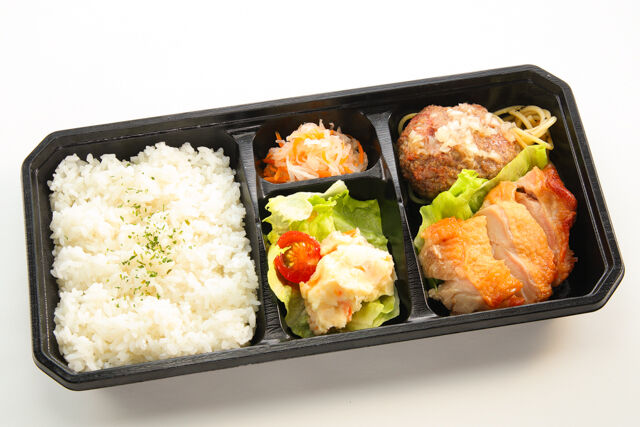 芦屋 麒麟堂-淡路牛ハンバーグと鶏の照り焼き弁当