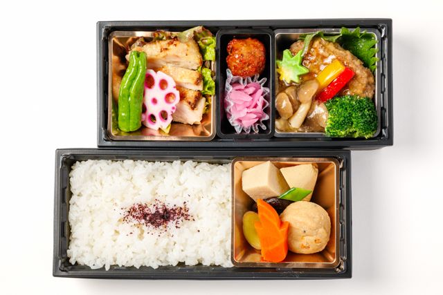 桂-ハラール特選二段和膳 鶏グリルと和風ハンバーグ