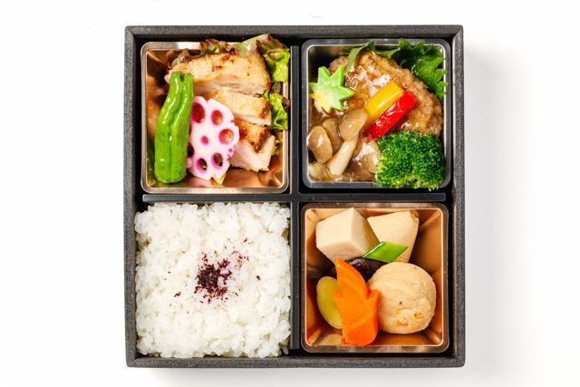 桂-ハラール鶏の照り焼きと和風ハンバーグ弁当