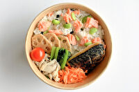 Biovege kitchen-【MARUBEN】わかめと枝豆ご飯と鯖の塩焼き