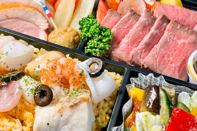 南フランス料理「シェ・フジノ」-【熨斗対応可】たっぷりローストビーフと海の幸のパエリアご飯