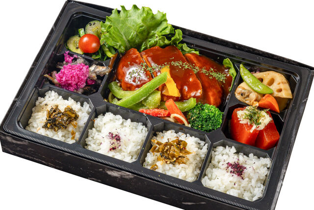 トマトを味わう煮込みハンバーグ弁当