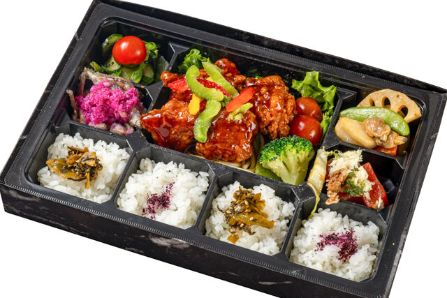 鶏と野菜の黒酢あんかけ弁当