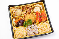 中華弁当200点-彩り9マス中華弁当（2）麻婆茄子／カニ爪フライ／イカチリソース