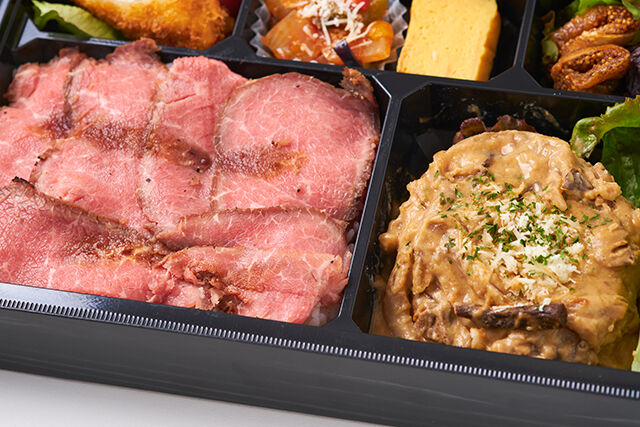 イタリアン フェリチータ-【秋限定】ローストビーフ＆ハンバーグ ～ポルチーニが薫るチーズクリームソース～