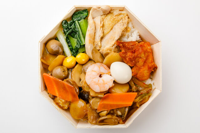 香港飲茶 福招門-【お茶付き】【特製丼】ヘルシーだけどうまみたっぷりの八宝菜