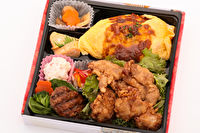 グー弁当-【熨斗対応可】グー特製オムライス＆秘伝の唐揚げ＆黒毛和牛手ごねハンバーグステーキ弁当
