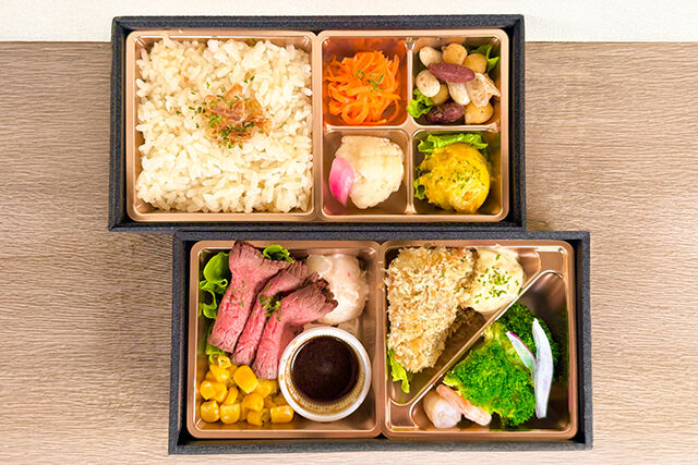 Grill Matsuno-国産牛ローストビーフ＆白身魚のフライ