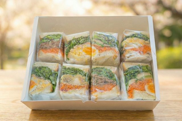 ほおばるキッチン-彩り4種サンドアソートBOX（ローストビーフ、アボカドチキン、照り焼きチキン、たまご）