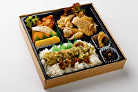 堀堀キッチン-よくばり幕の内弁当（豚の生姜焼き、鶏の唐揚げ、焼き鮭）
