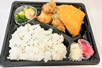 ゆうゆう弁当-コスパ【唐揚げとアジフライ】海老＆ブロッコリー炒め弁当