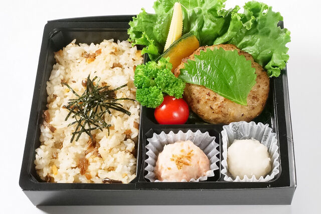 熟成焼肉 ハンバーグ 格之進 プラチナム-【金格の季節限定】格之進おろしハンバーグ＆松茸ごはん弁当