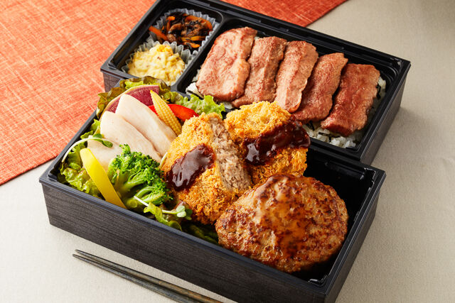 格之進ハンバーグ＆メンチ霜降り焼肉弁当