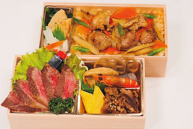 【熨斗対応可】贅沢神戸牛A5ステーキと地鶏の五目飯二段御膳