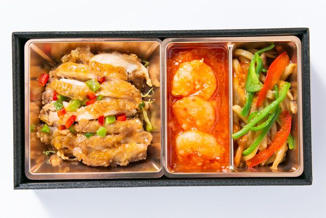 香菜屋～かなや～-【熨斗対応可】【贅沢二段弁当】豚カルビ焼肉＆人気中華御膳（油）