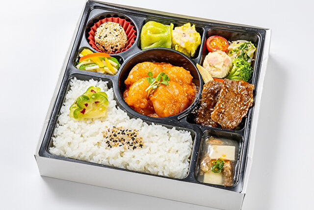 中華ダイニング 家座冨-【熨斗対応可】エビチリ＆牛オイスター炒め弁当