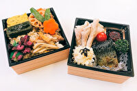 季節料理 和彩亭-豚しゃぶ梅肉ソース添えと鯖の煮つけの御弁当