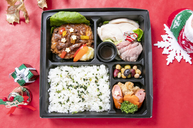 kitchen桑の実-【クリスマス限定】ローストビーフ＆ダブルチキンとデミハンバーグのお弁当
