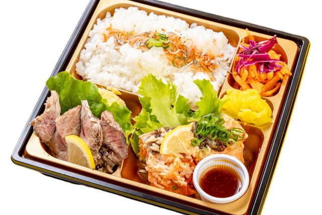 おばんざいと小料理 こばち-自家製麹仕立て熟成サーモンと牛ステーキの和御膳