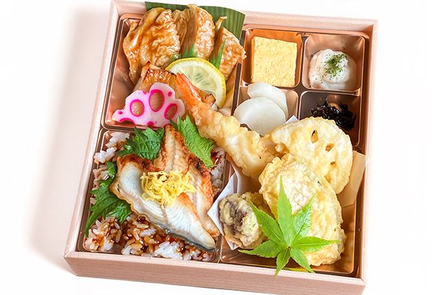 京都懐石弁当たけひさ-【夏限定】鰻ご飯と西京焼・夏天ぷらの懐石弁当