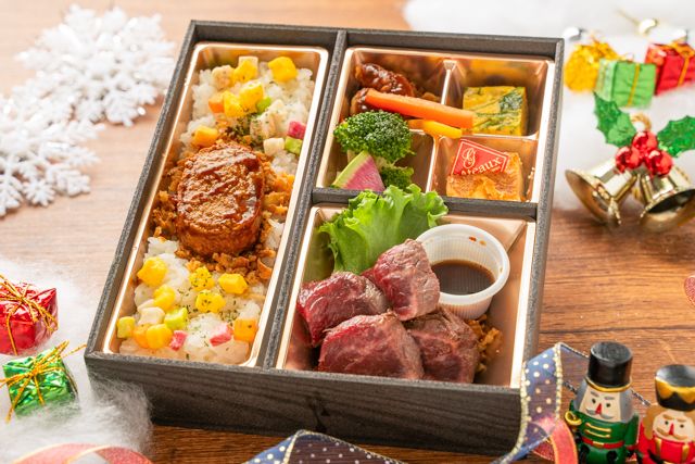 神戸 肉料理 La carnet （ラ コルネ）-【冬弁当】ラウル〜Rauru〜厳選牛熟成ステーキとデミハンバーグ重チーズケーキ付き